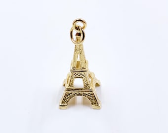Vintage 18K Eiffel Tower Charm, Paris Charm, 1889 World's Fair Landmark