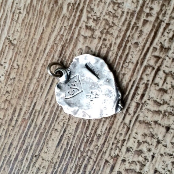 Vintage Heart Charm | Sterling Silver Heart Penda… - image 4