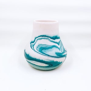 Vintage Nemadji Clay Swirl Keramik Vase | Unglasierte Vintage Vase | 17cm große Nemadji Vase