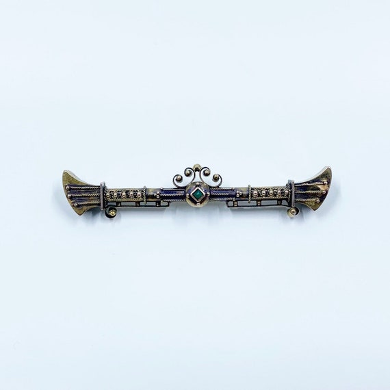 Victorian Etruscan Revival Brooch | Antique Turquo