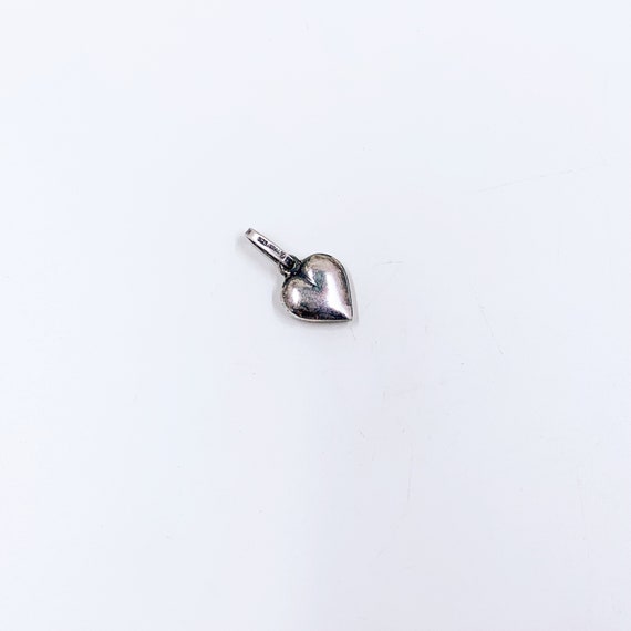 Vintage Silver Puffy Heart Charm | Silver Heart P… - image 4