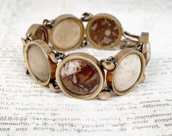 Vintage Jasper and Fossil Coral Bracelet