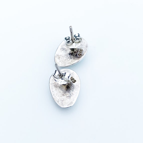 Silver Larimar Stud Earrings | Tear Drop Larimar … - image 5