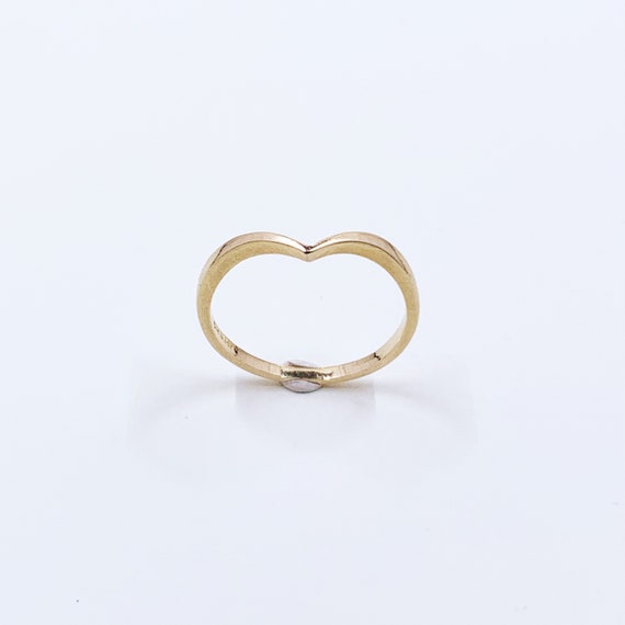 Estate 14k Gold Chevron Ring | 14k Gold Stacking … - image 2