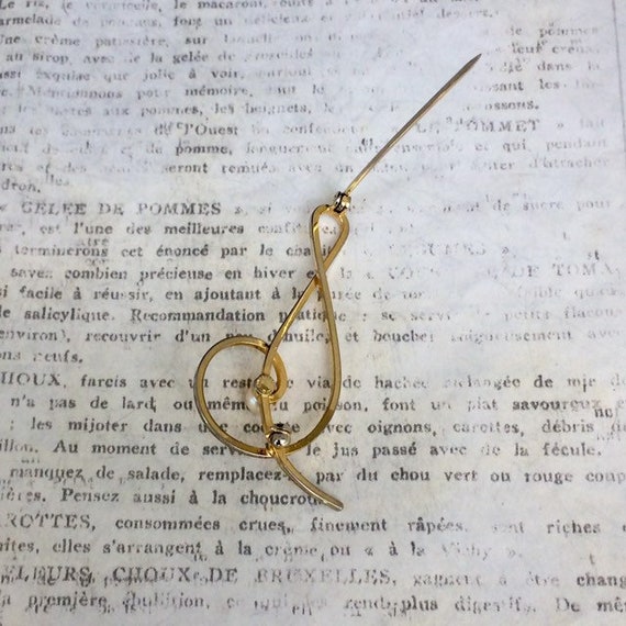 Vintage Treble Clef Brooch | Gold Filled | Music … - image 8