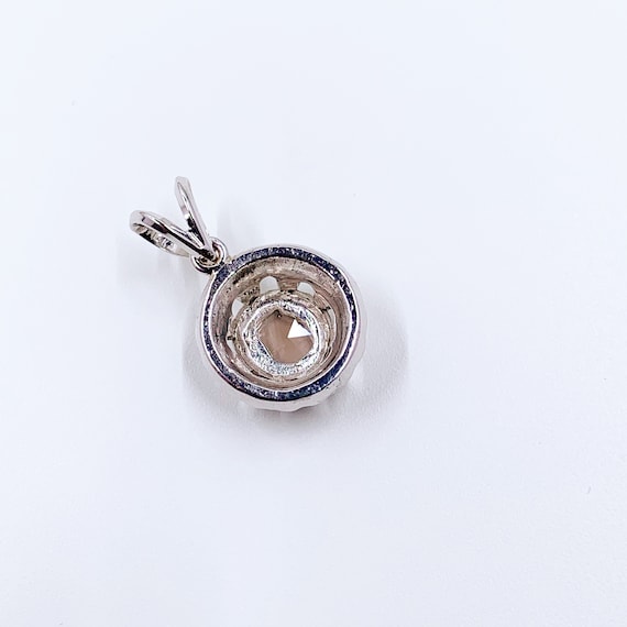 Antique Georgian Rose Cut Diamond Pendant: Silver… - image 2