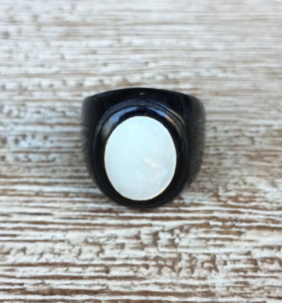 Vintage Prison Signet Ring | Folk Art Ring | Size