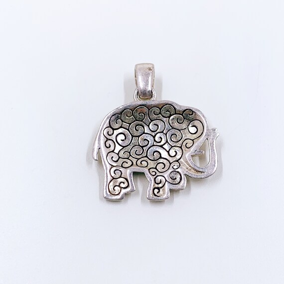 Vintage Silver Elephant Pendant | Lucky Elephant … - image 4