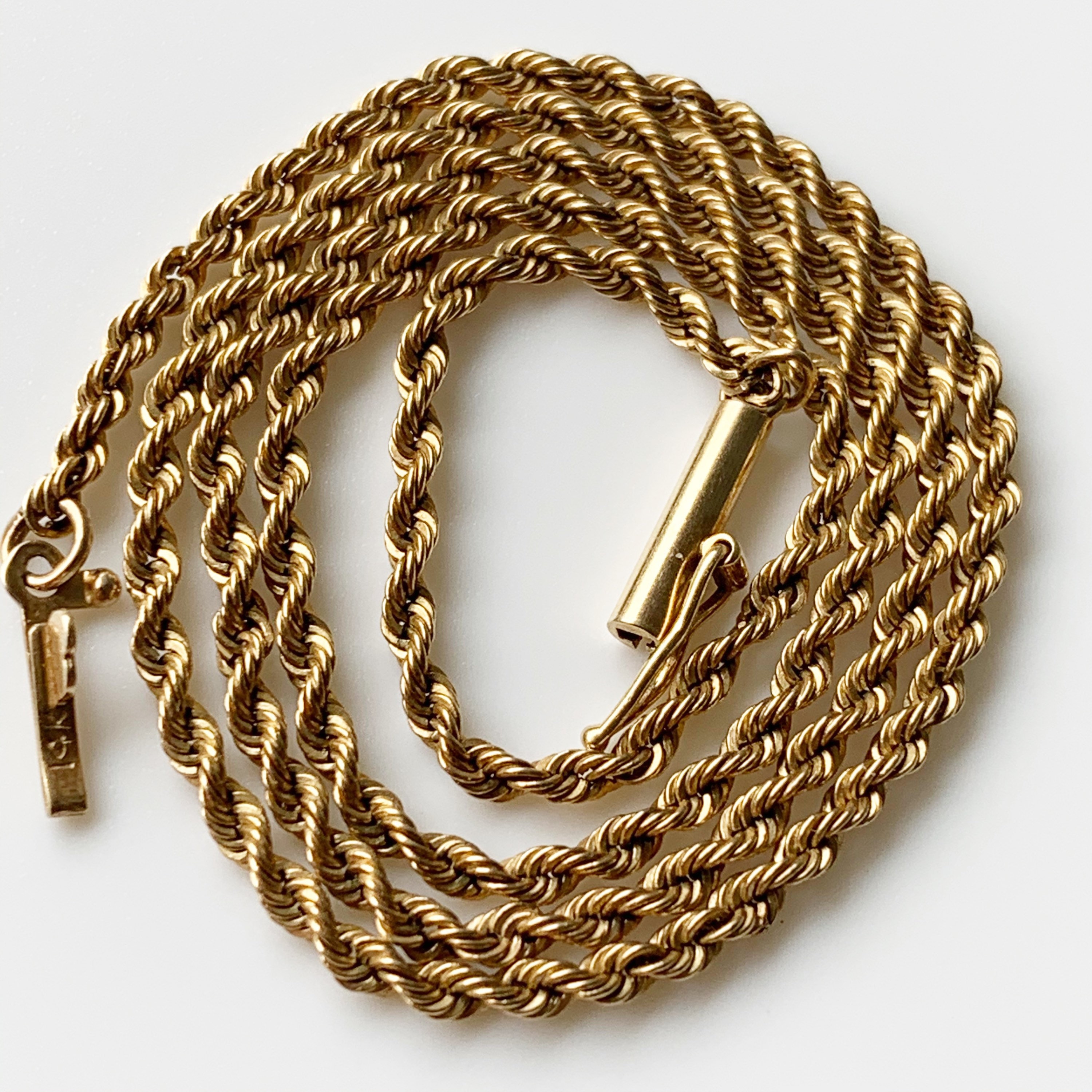 Vintage 14k Gold Rope Chain 14.5 inch Gold Chain 1.9 mm Etsy