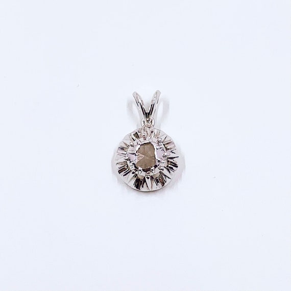 Antique Georgian Rose Cut Diamond Pendant: Silver… - image 1