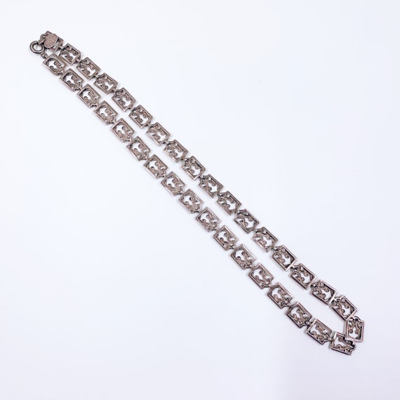 Vintage Danecraft Sterling Panel Link Necklace | … - image 9