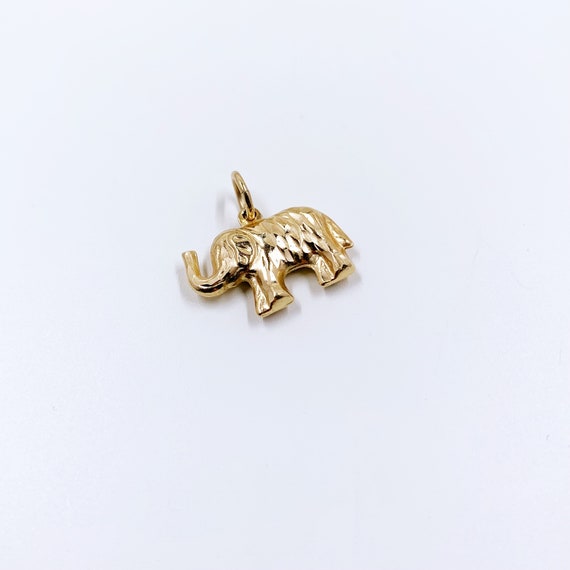 Estate 14K Gold Elephant Charm | 14K Lucky Elepha… - image 4
