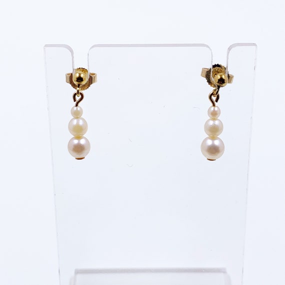 Vintage Gold Pearl Drop Earrings | Classic Pearl … - image 8