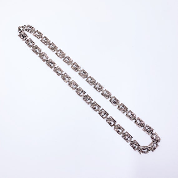 Vintage Danecraft Sterling Panel Link Necklace | … - image 8