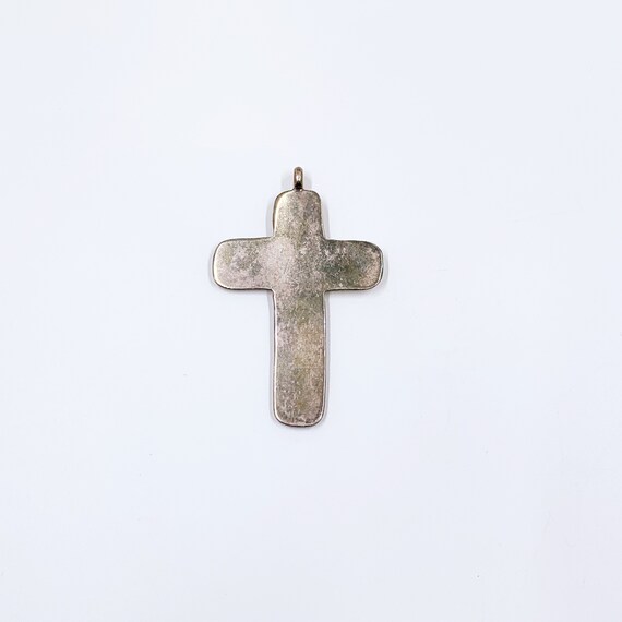Vintage Silver Brutalist Cross Pendant | Silver L… - image 2