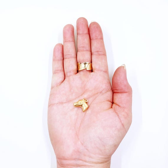 ヴィンテージ 18K ゴールド 馬頭チャーム、乗馬チャーム - Etsy 日本