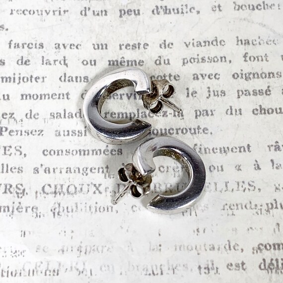 Silver Twisted Round Hoop Style Stud Earrings - image 7