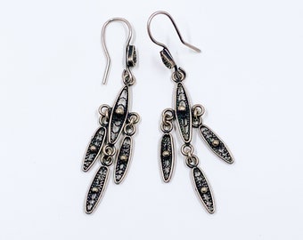 Vintage Silver Filigree Dangle Earrings