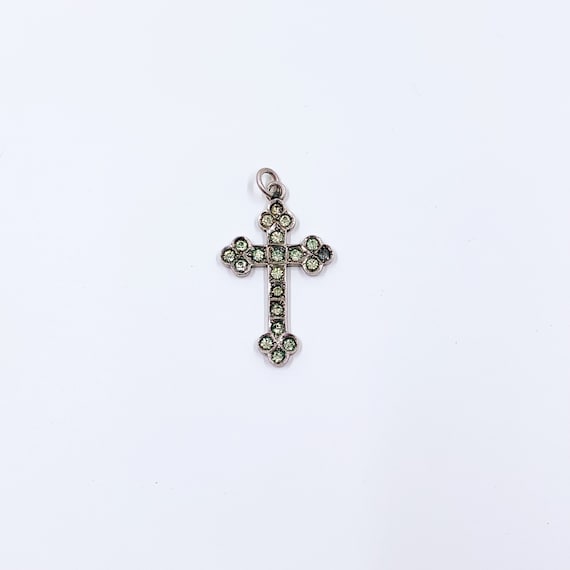 Vintage Sterling Silver Cross Pendant - image 1