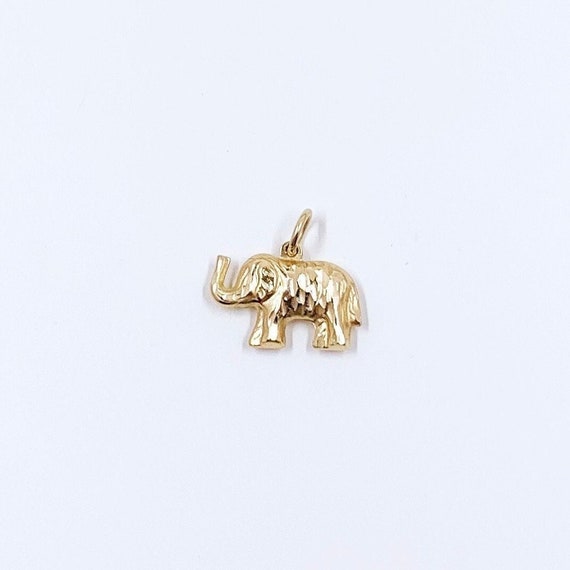 Estate 14K Gold Elephant Charm | 14K Lucky Elepha… - image 1