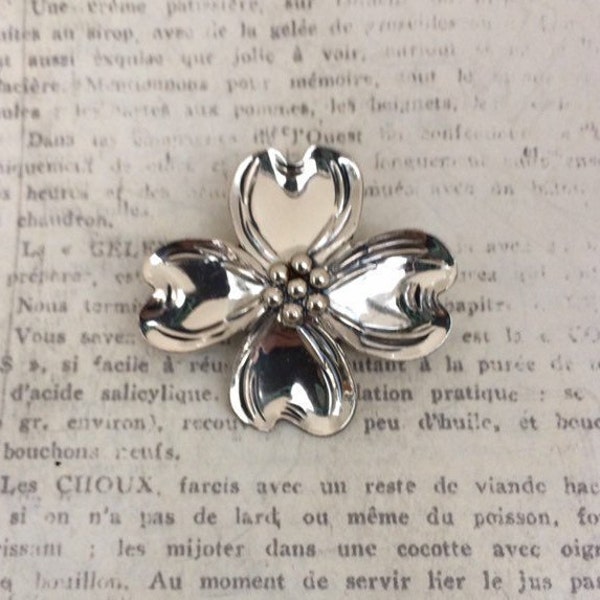 Vintage Beau Sterling Dogwood Flower Brooch