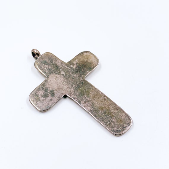 Vintage Silver Brutalist Cross Pendant | Silver L… - image 7