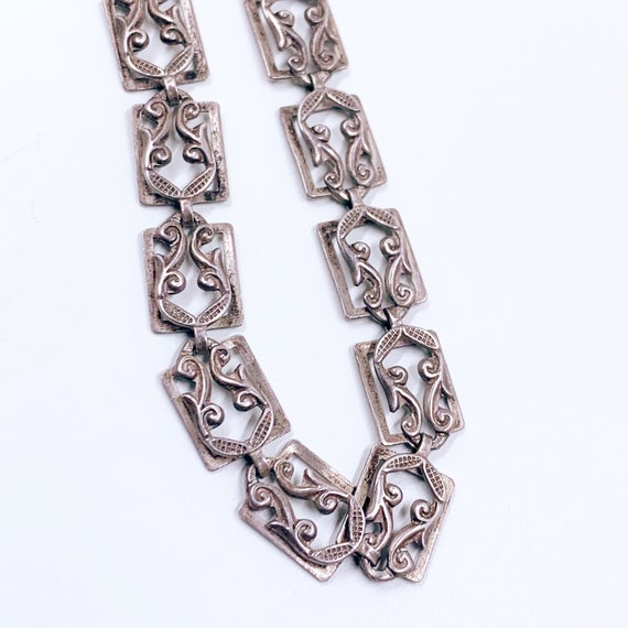 Vintage Danecraft Sterling Panel Link Necklace | … - image 6