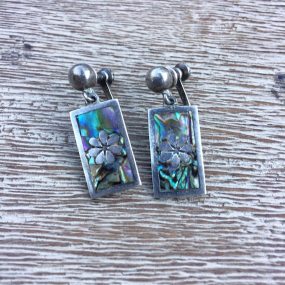 Vintage Mother of Pearl Rectangular Earrings
