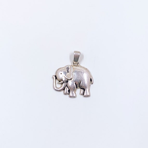 Vintage Silver Elephant Pendant | Lucky Elephant … - image 1