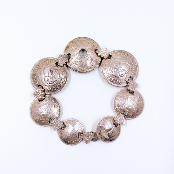 Vintage Australian Coin Sweetheart Bracelet | WWI… - image 6