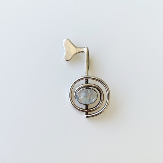 Modernist Moonstone Pendant | Silver Moonstone Pen