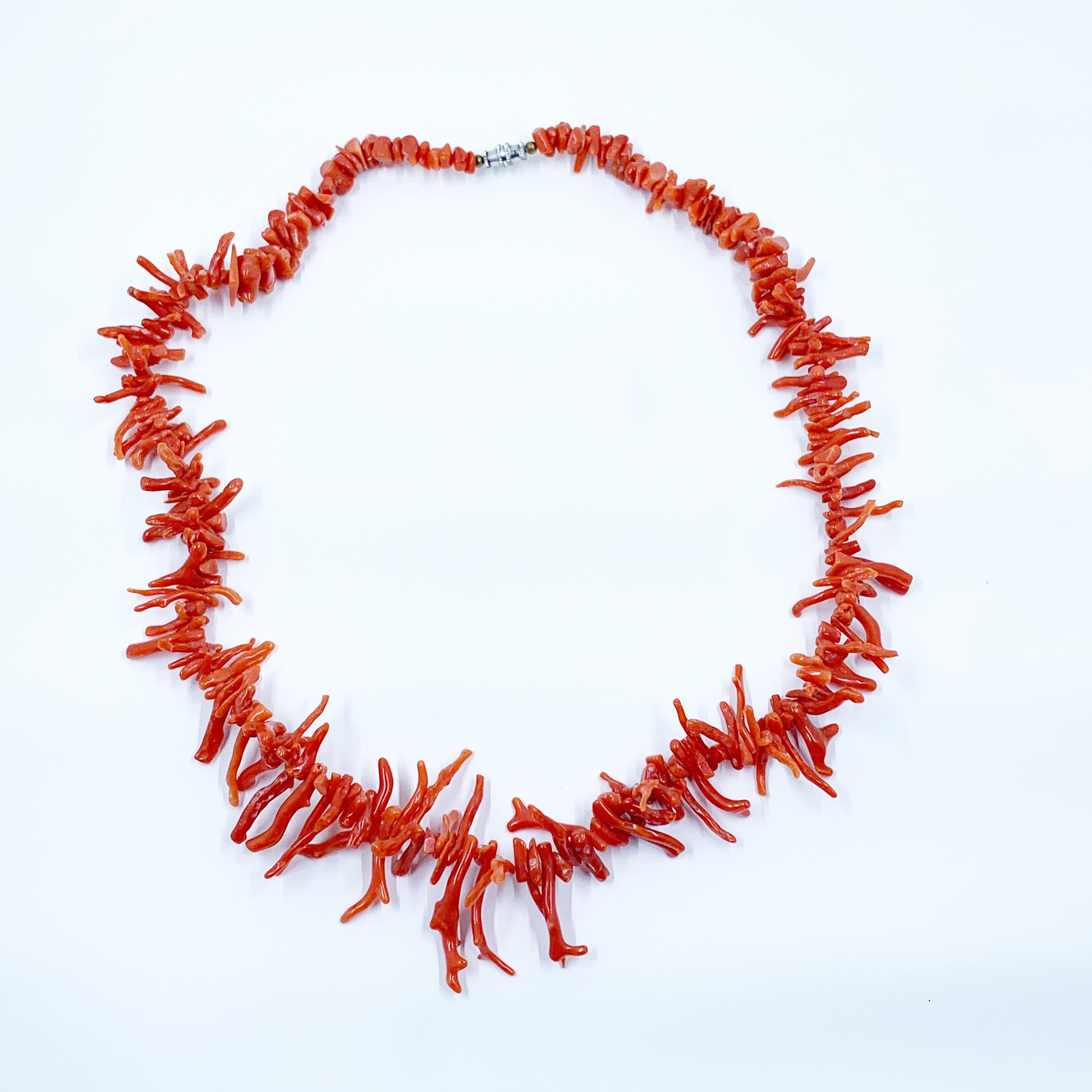 Vintage red coral clearance necklace