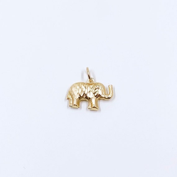 Estate 14K Gold Elephant Charm | 14K Lucky Elepha… - image 2