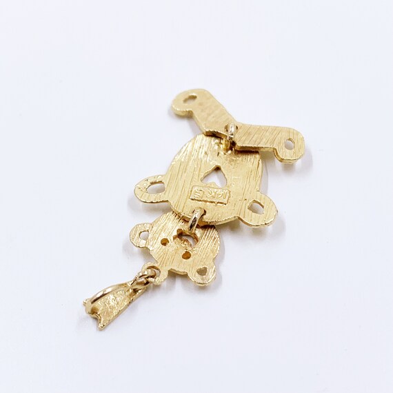 Estate 14k Gold Teddy Bear Pendant | Moveable Ted… - image 7