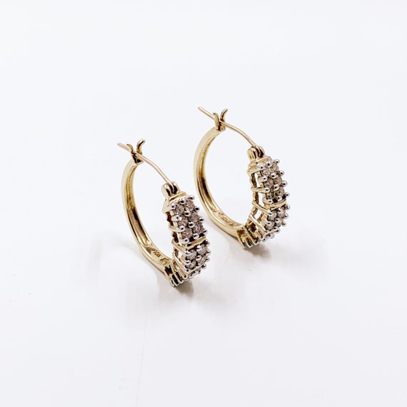 10k gold diamond hoop earrings deals