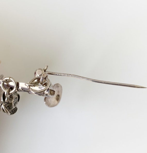 Vintage Silver Gardening Charm Brooch | Gardening… - image 4