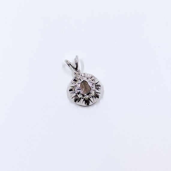 Antique Georgian Rose Cut Diamond Pendant: Silver… - image 5
