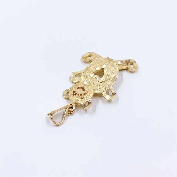 Estate 14k Gold Teddy Bear Pendant | Moveable Ted… - image 6