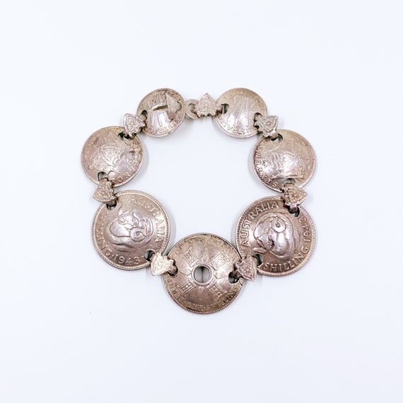 Vintage Australian Coin Sweetheart Bracelet | WWI… - image 1