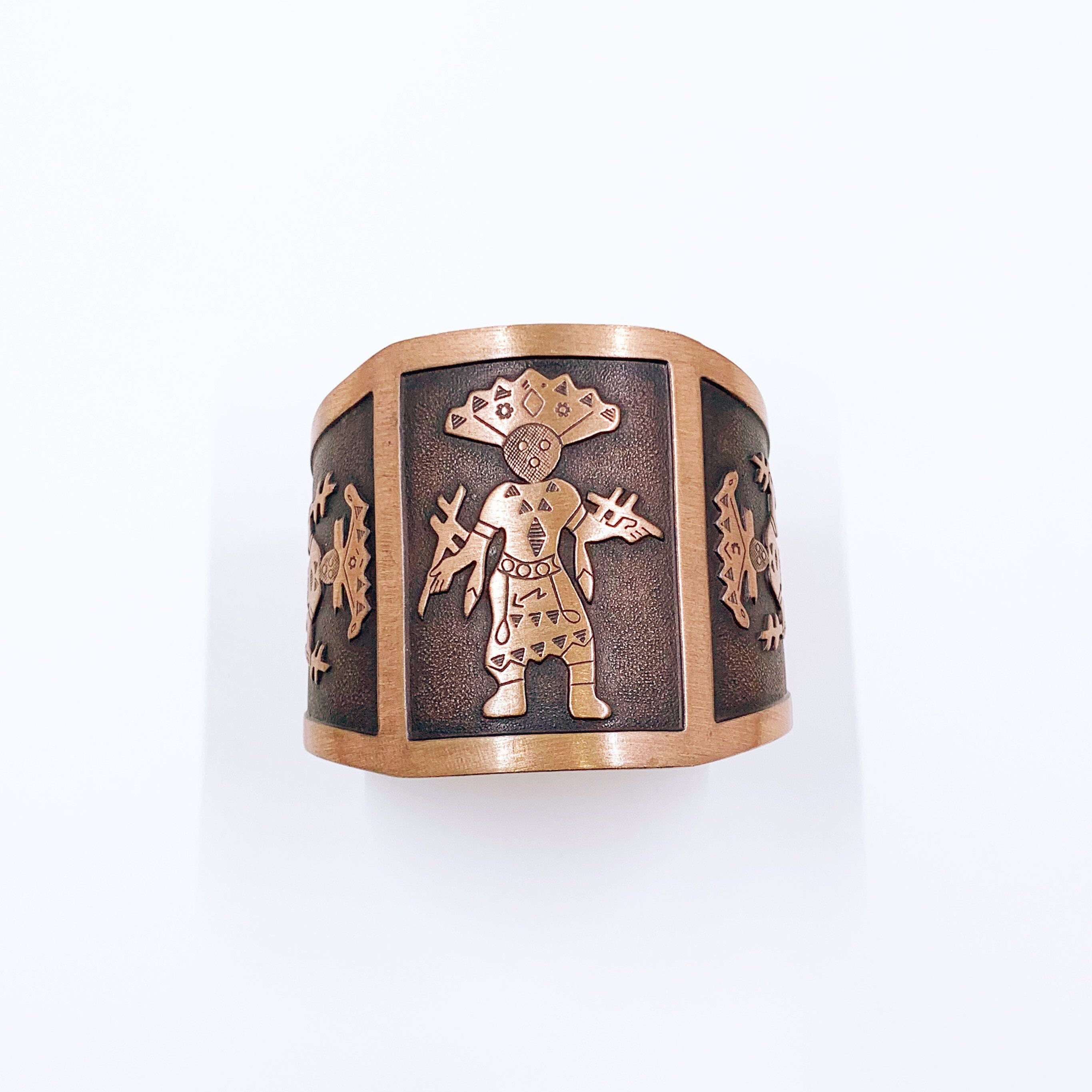 Vintage Copper Kachina Dancer Cuff Bracelet - WM Wheeler Co.