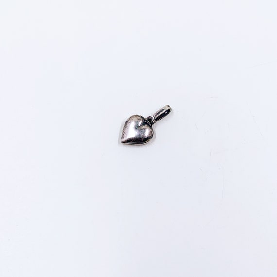 Vintage Silver Puffy Heart Charm | Silver Heart P… - image 5