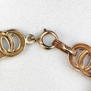 Vintage Art Deco 10k Gold Circle Link Bracelet Vintage 10K Gold Two Tone Bracelet image 7