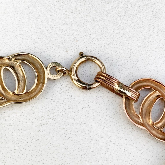 Vintage Art Deco 10k Gold Circle Link Bracelet | … - image 7