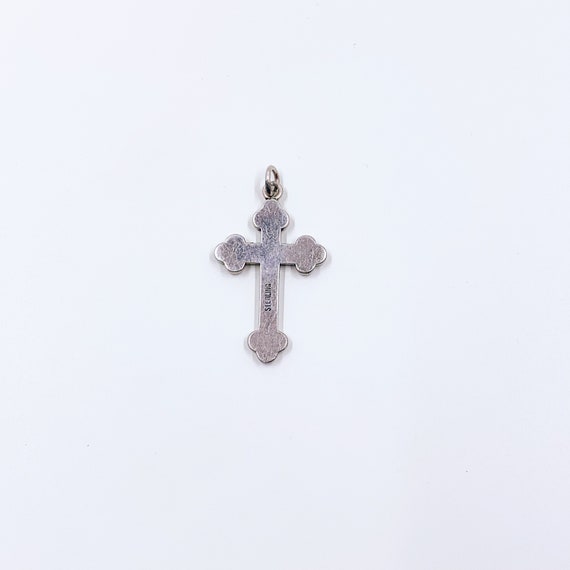 Vintage Sterling Silver Cross Pendant - image 2