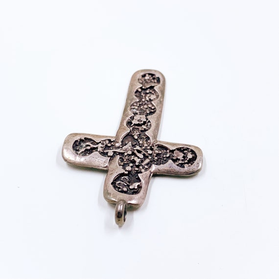 Vintage Silver Brutalist Cross Pendant | Silver L… - image 8