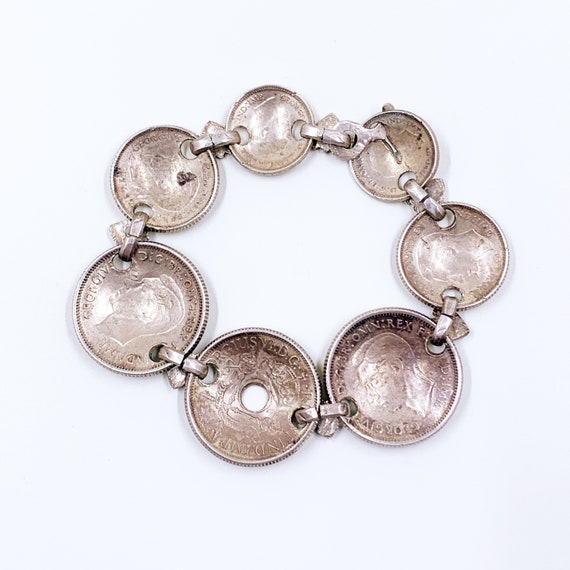 Vintage Australian Coin Sweetheart Bracelet | WWI… - image 2