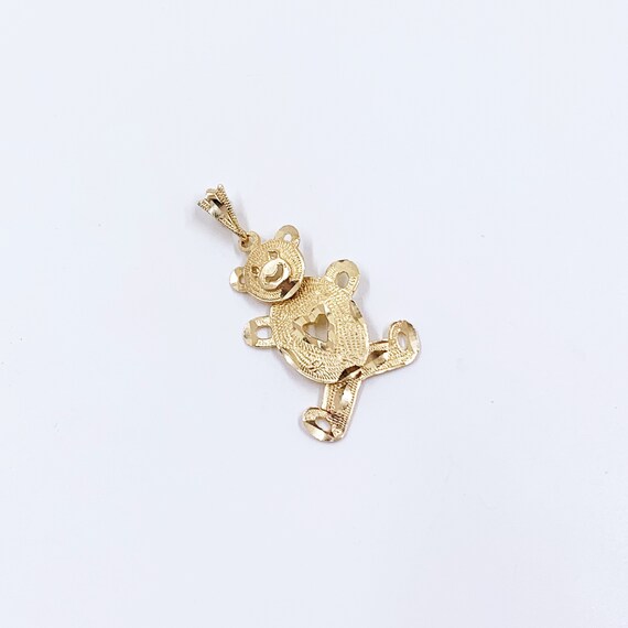 Estate 14k Gold Teddy Bear Pendant | Moveable Ted… - image 5