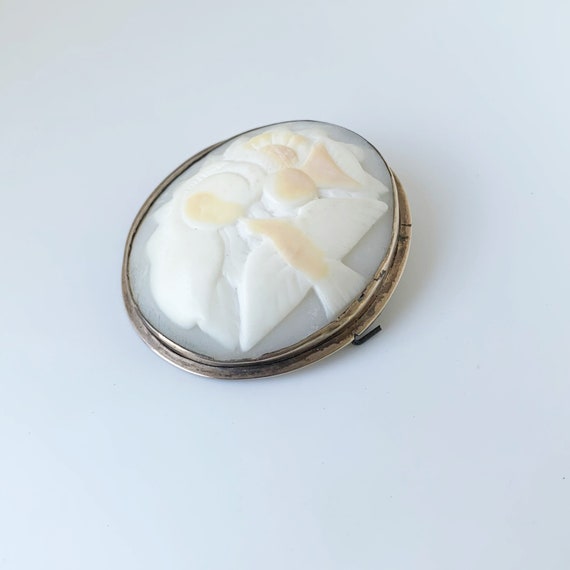 Antique Gold Cameo Brooch | Dove and Thistle | Sh… - image 7