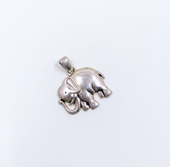 Vintage Silver Elephant Pendant | Lucky Elephant … - image 5