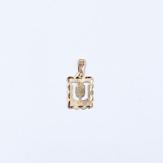 Vintage 10K Gold Letter U Charm